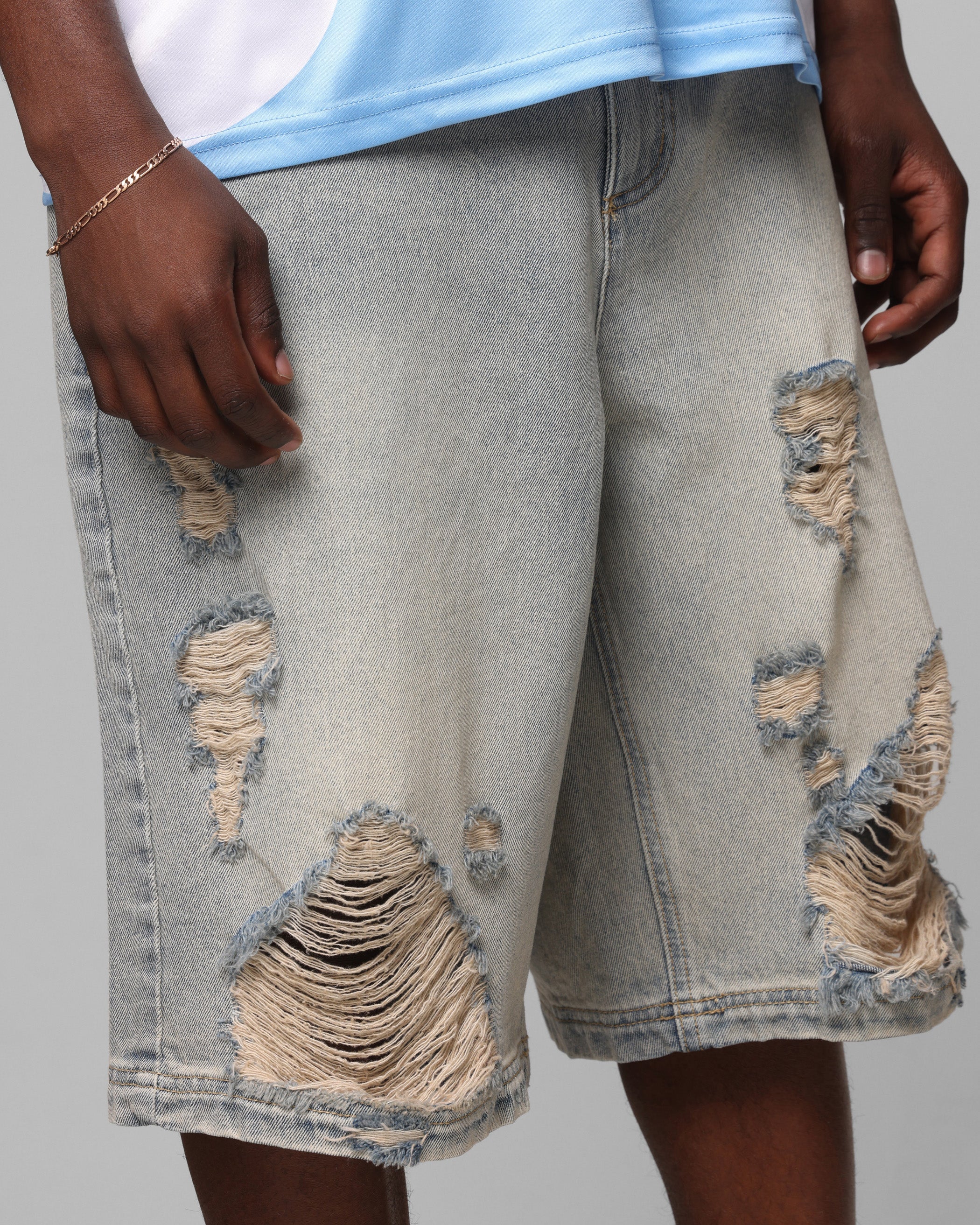 Loiter Collateral Distressed Jorts Vintage Blue