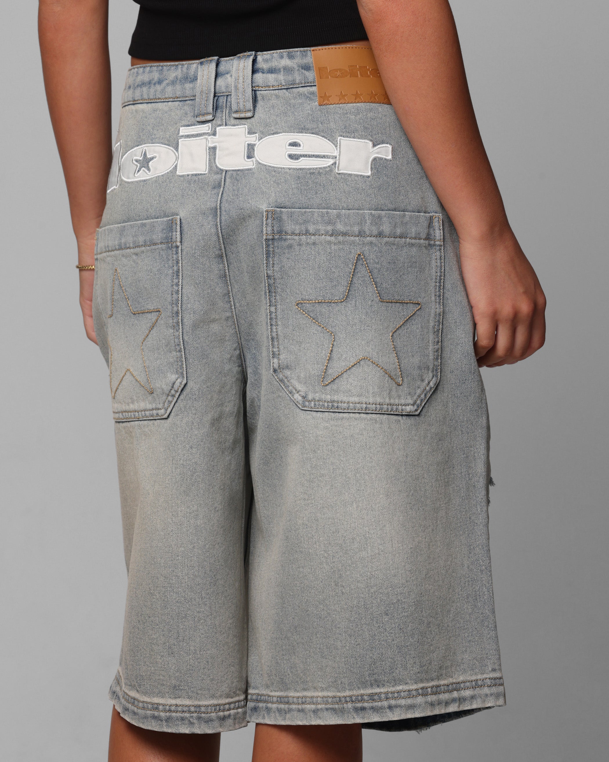 Loiter Collateral Distressed Jorts Vintage Blue