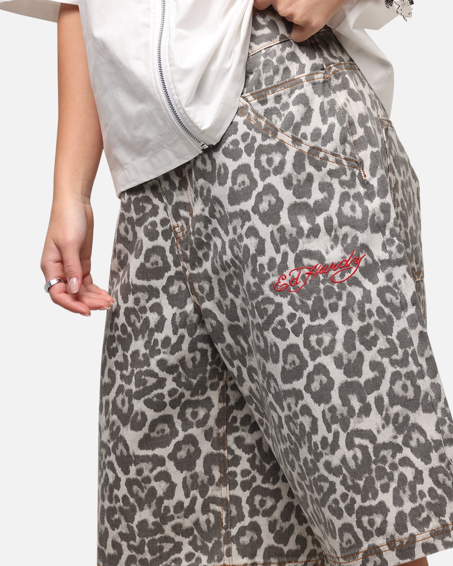 Ed Hardy Women's Leopard Jorts Leopard