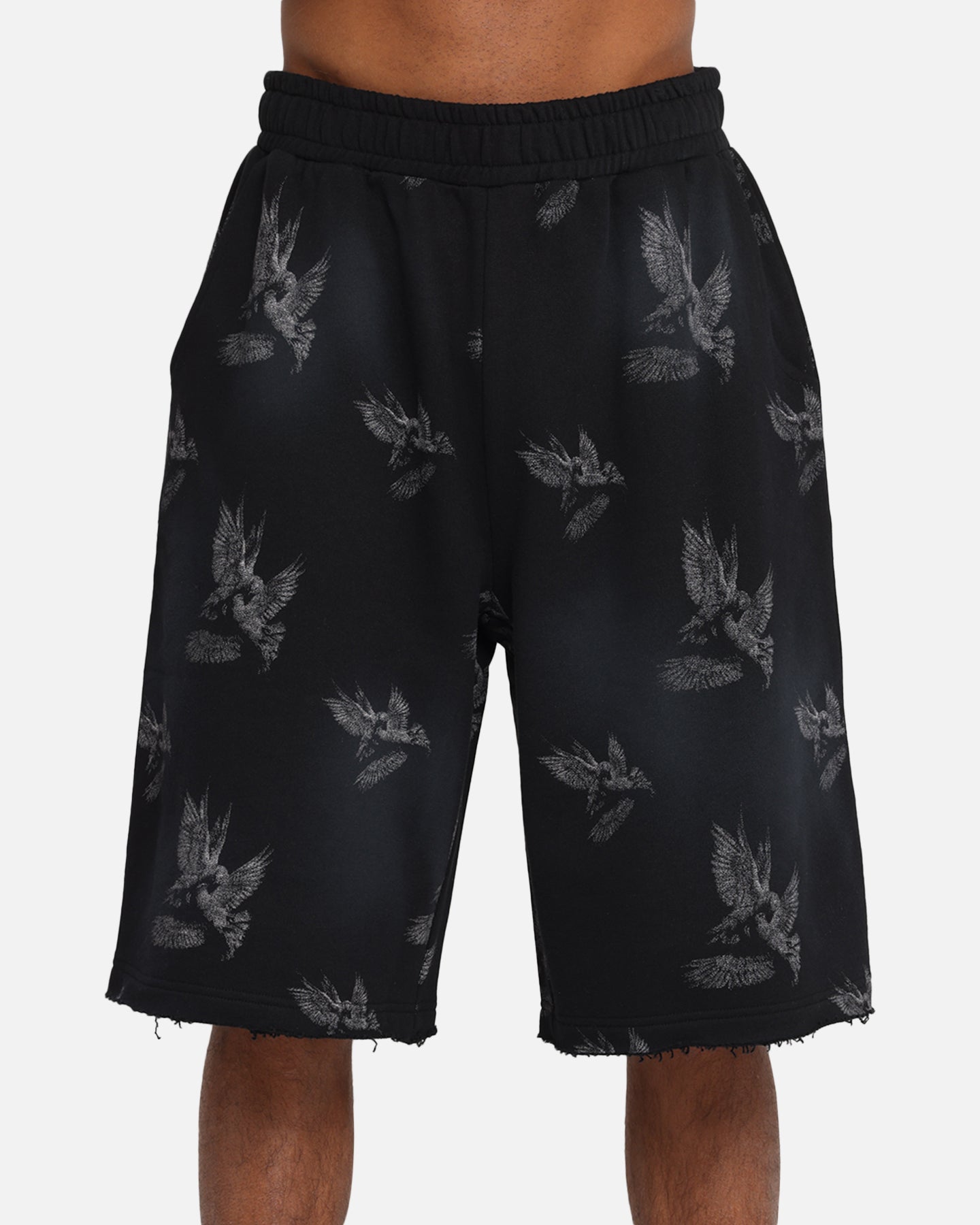 Saint Morta Doves Baggy Sweat Shorts Vintage Black