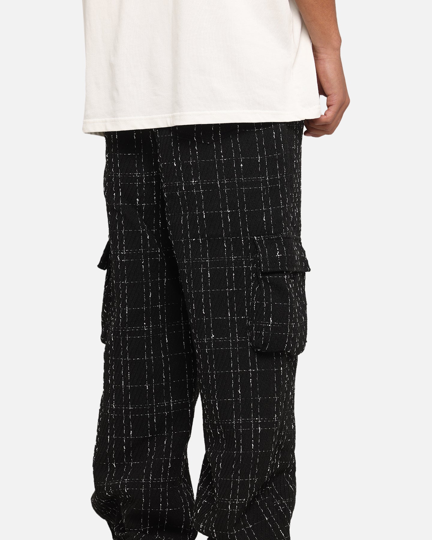 XXIII Boucle Tweed Cargo Pants Black