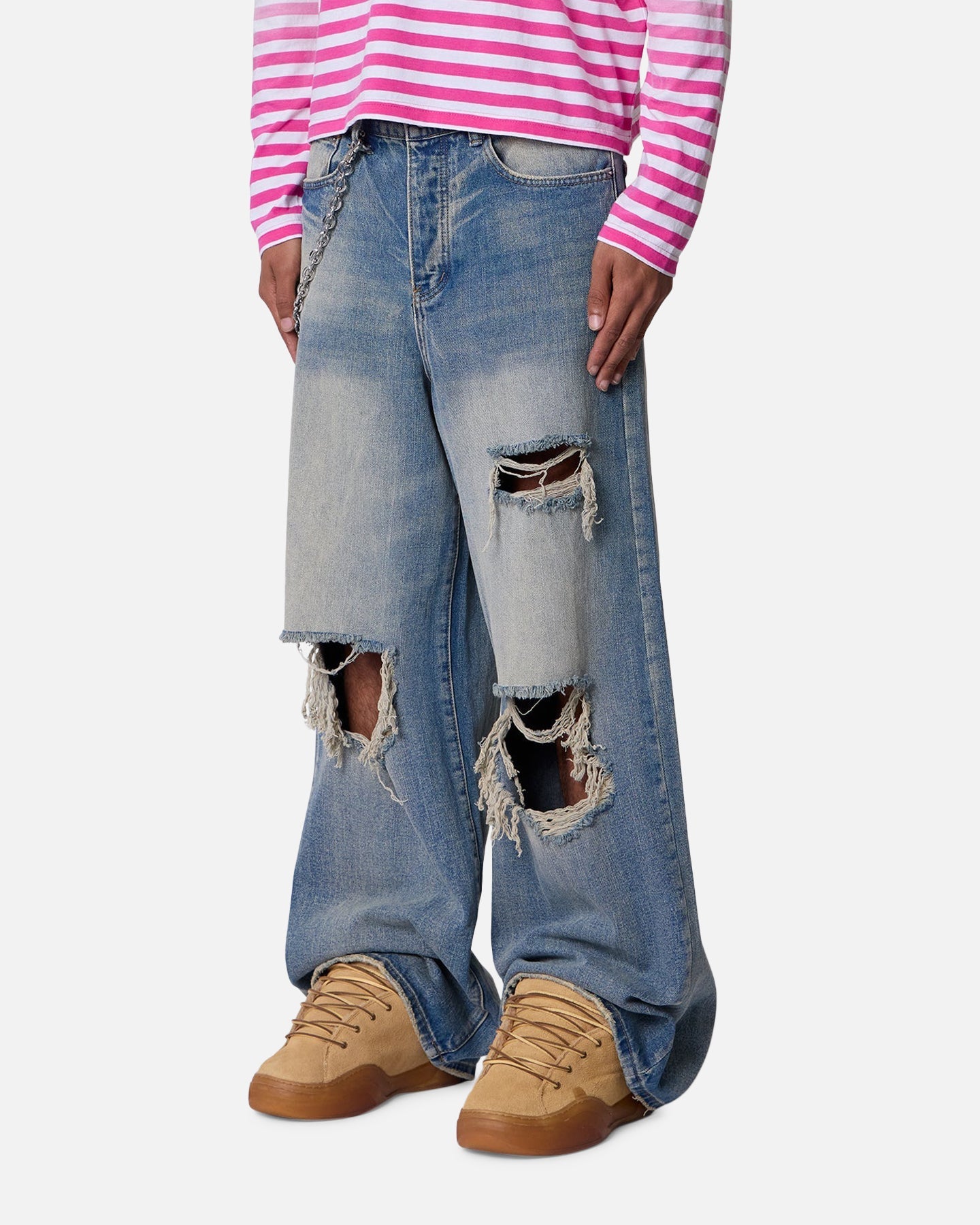 MNML Rave Distressed Jeans Vintage Blue