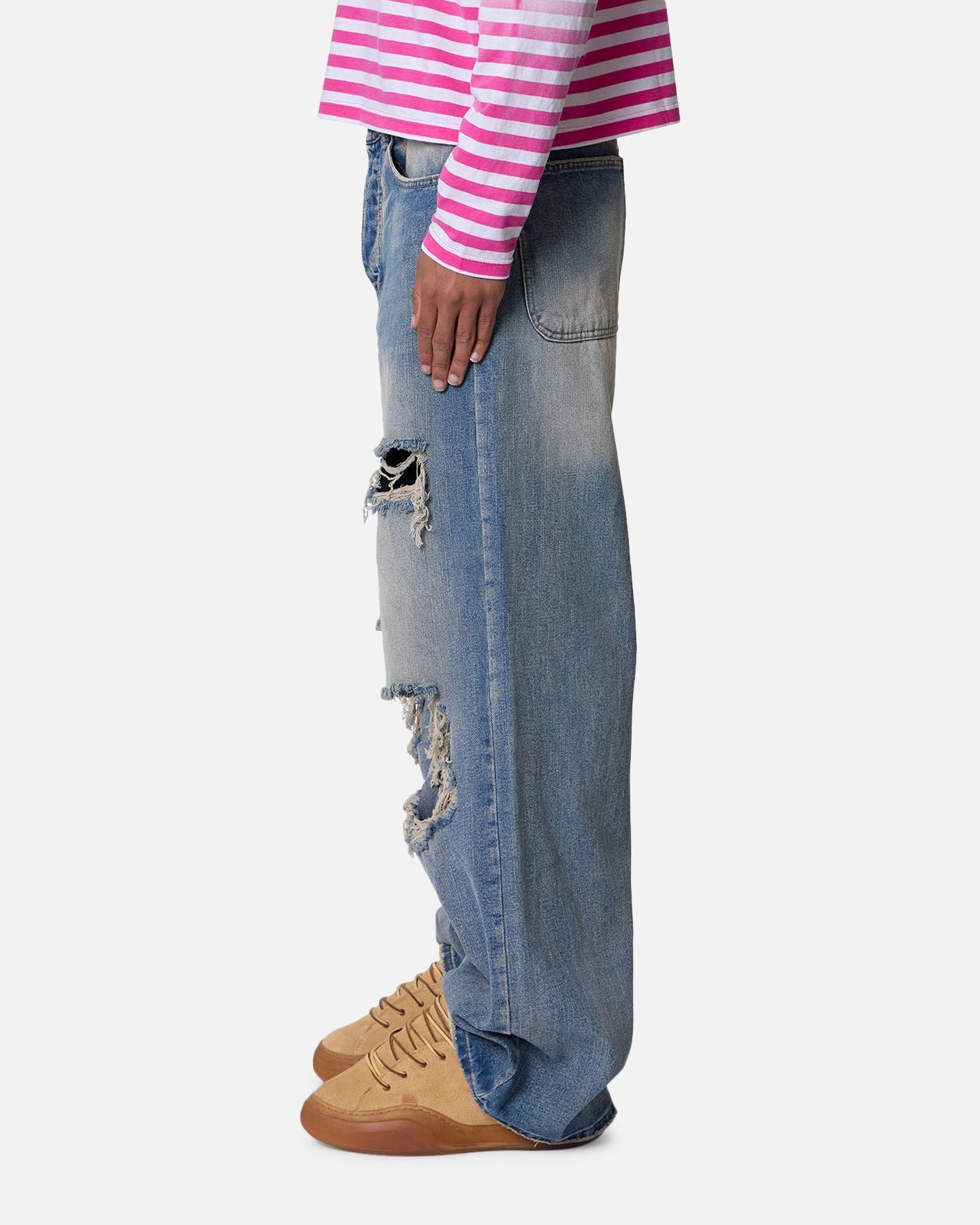 MNML Rave Distressed Jeans Vintage Blue