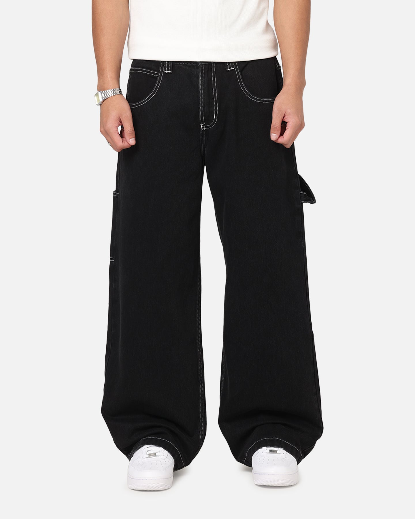 Saint Morta Amplus Fray Carpenter Jeans Contrast Black