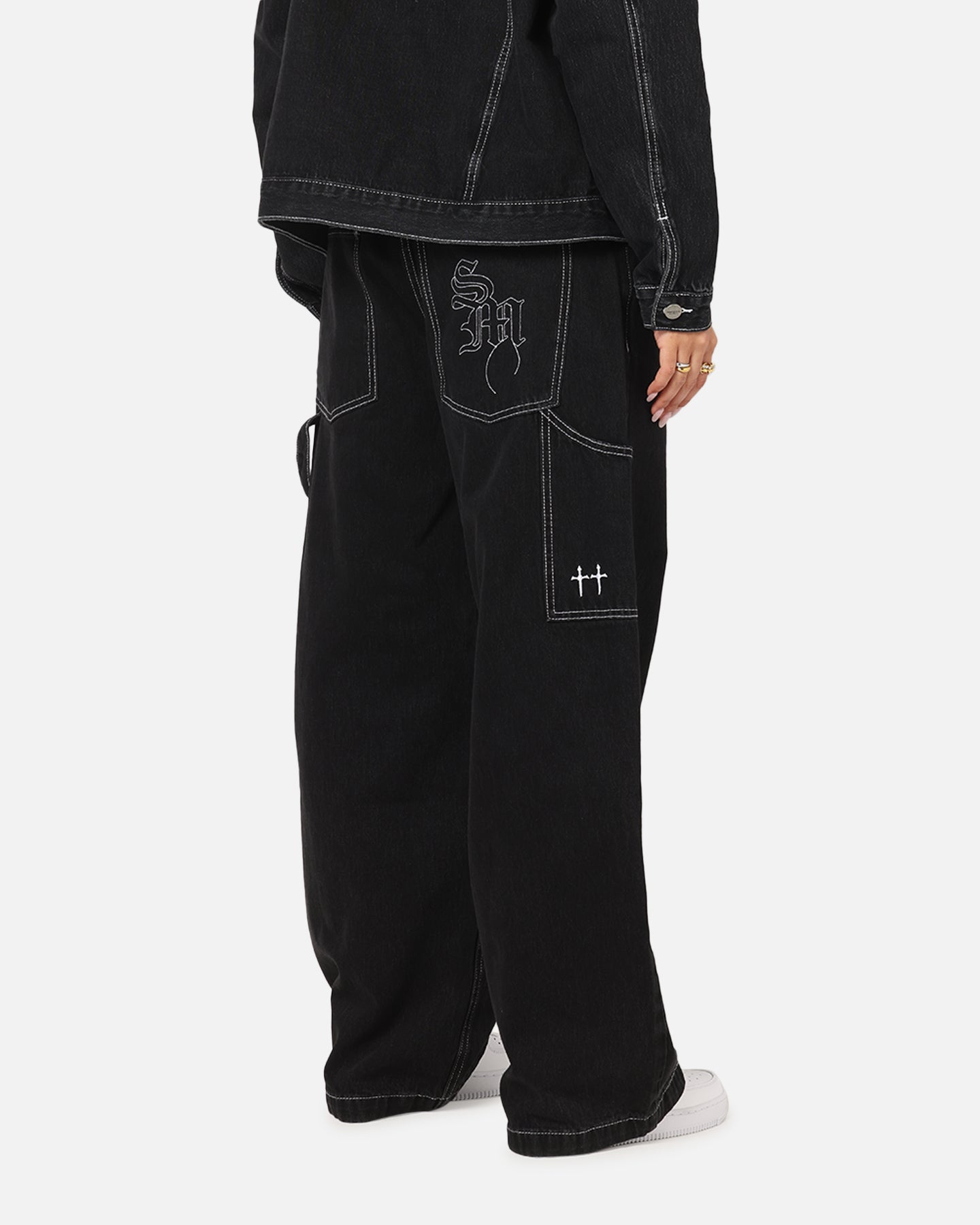 Saint Morta Amplus Fray Carpenter Jeans Contrast Black