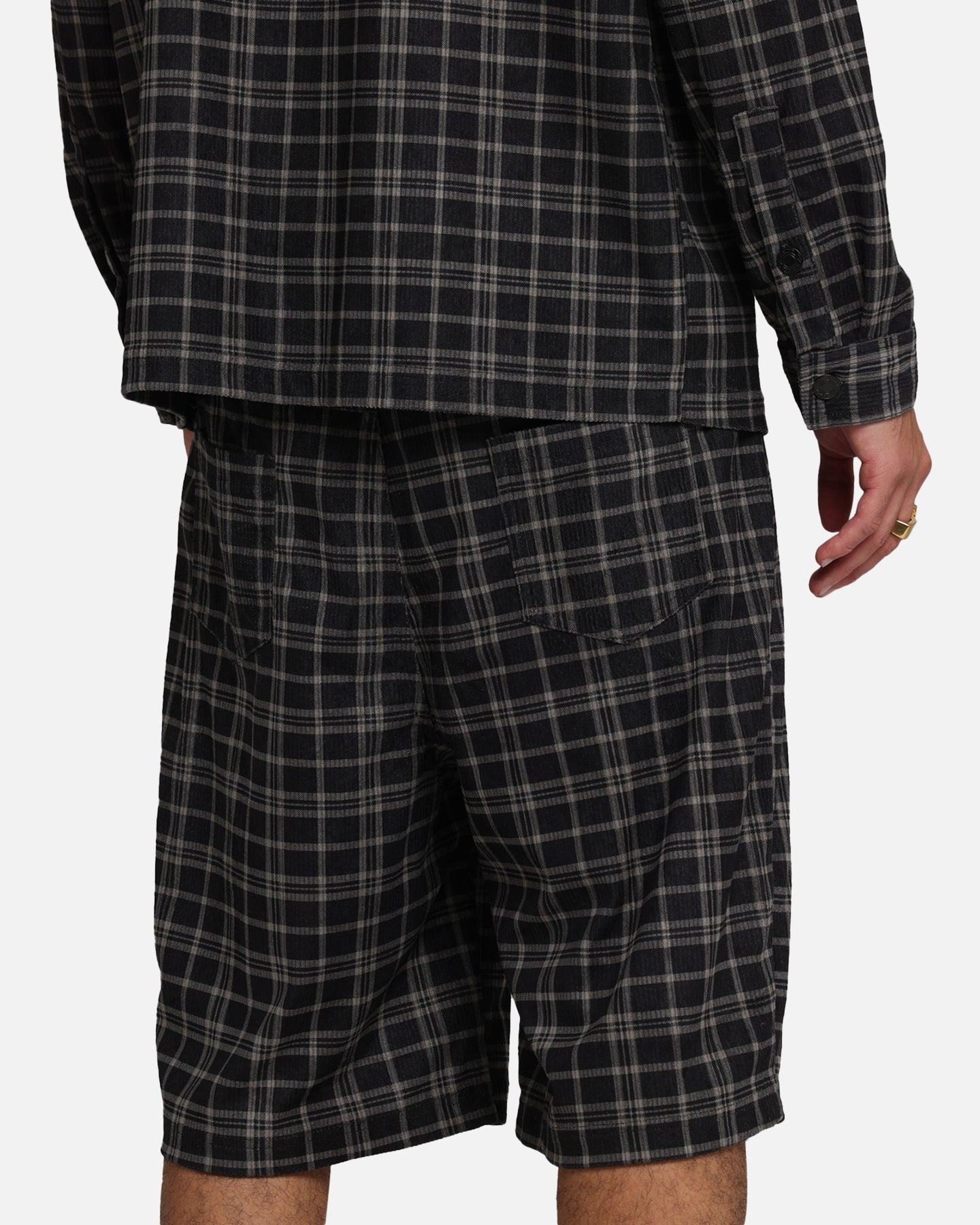 XXIII Plaid Corduroy Jorts Black/Grey