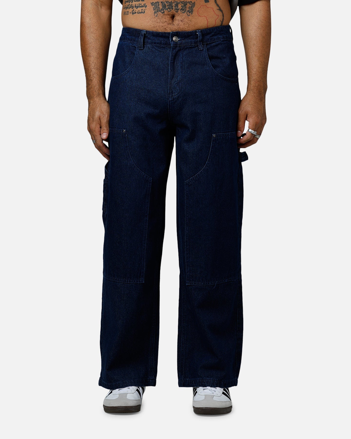 Carre Baggy Work Jeans Dark Washed Indigo