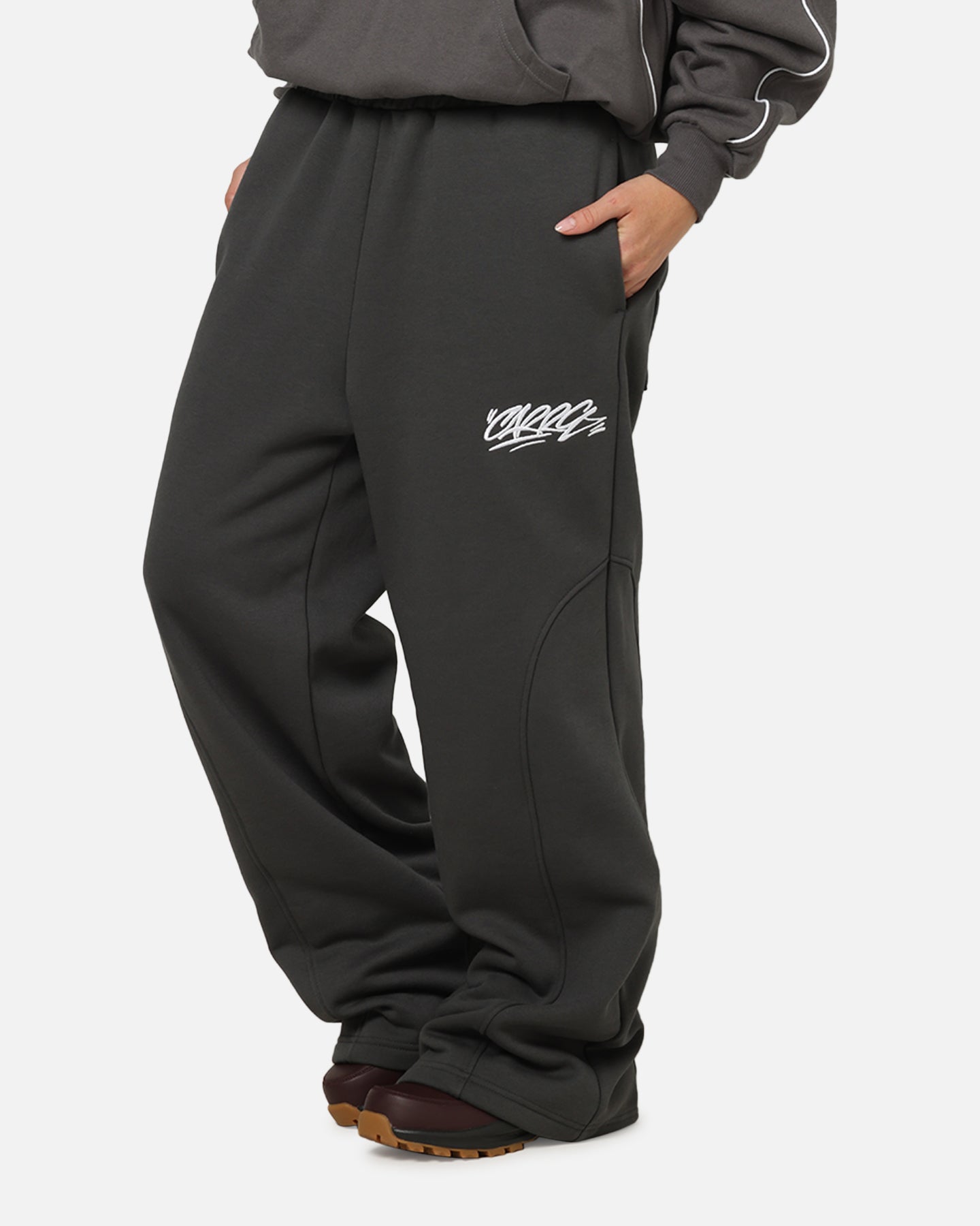 Carre Off Grid Panelled Trackpants Dark Grey