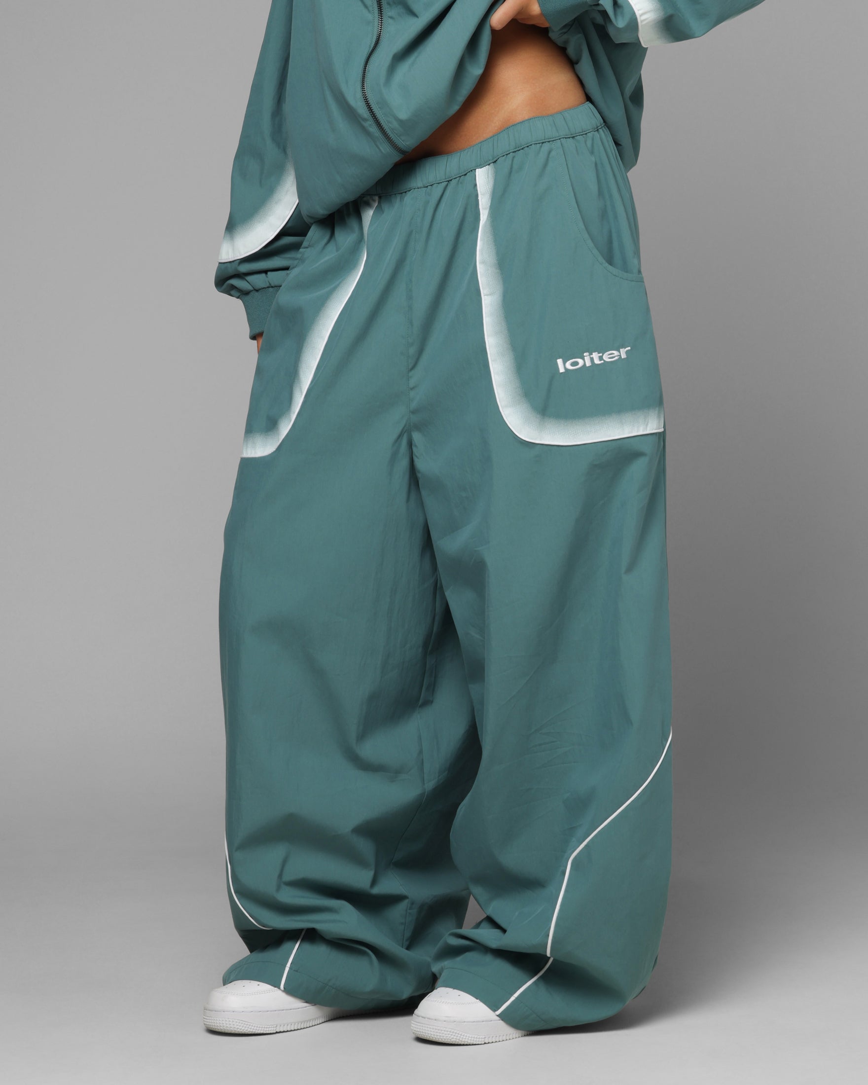 Loiter Spray Day Trackpants Teal