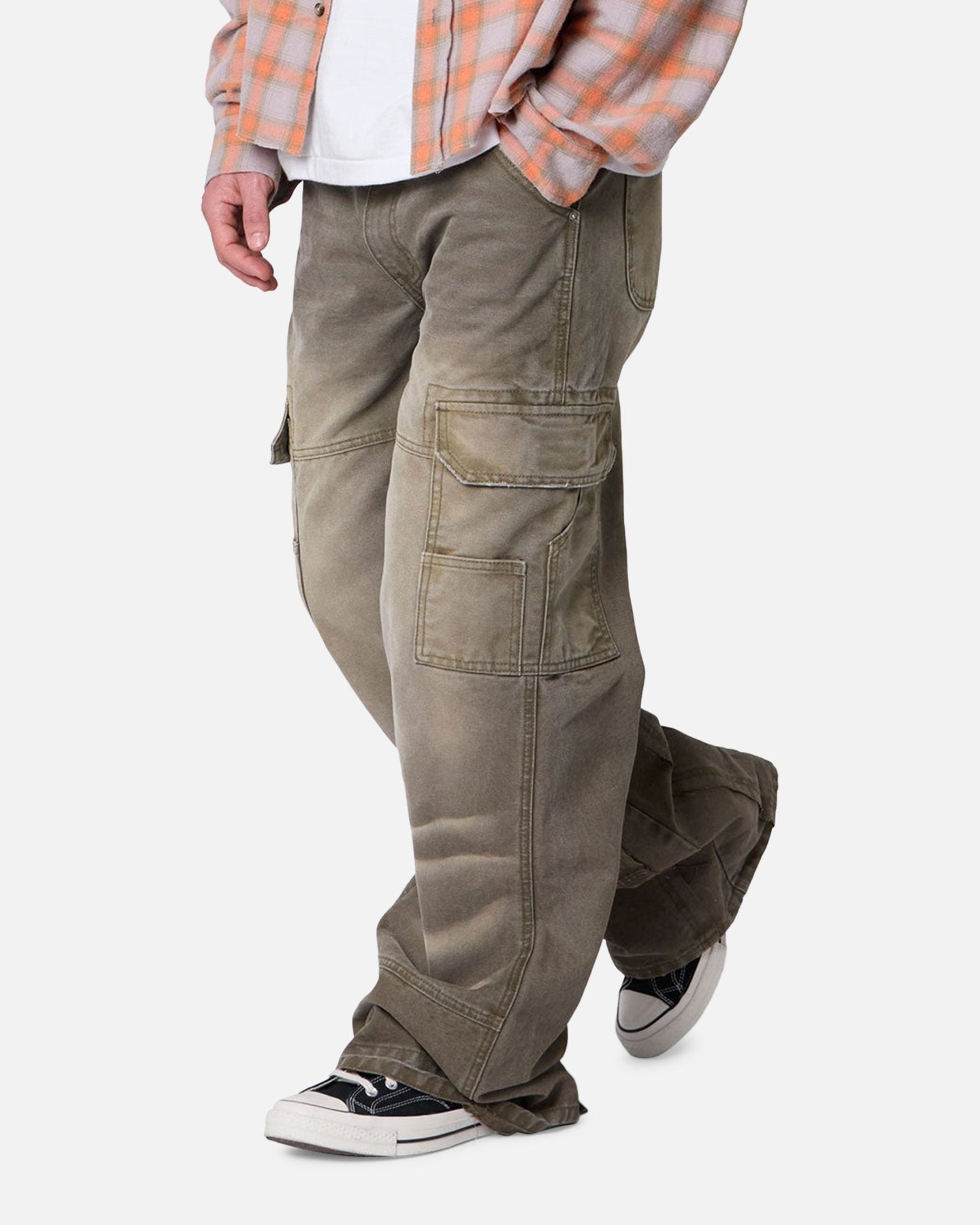 MNML Double Knee Cargo Pants Olive