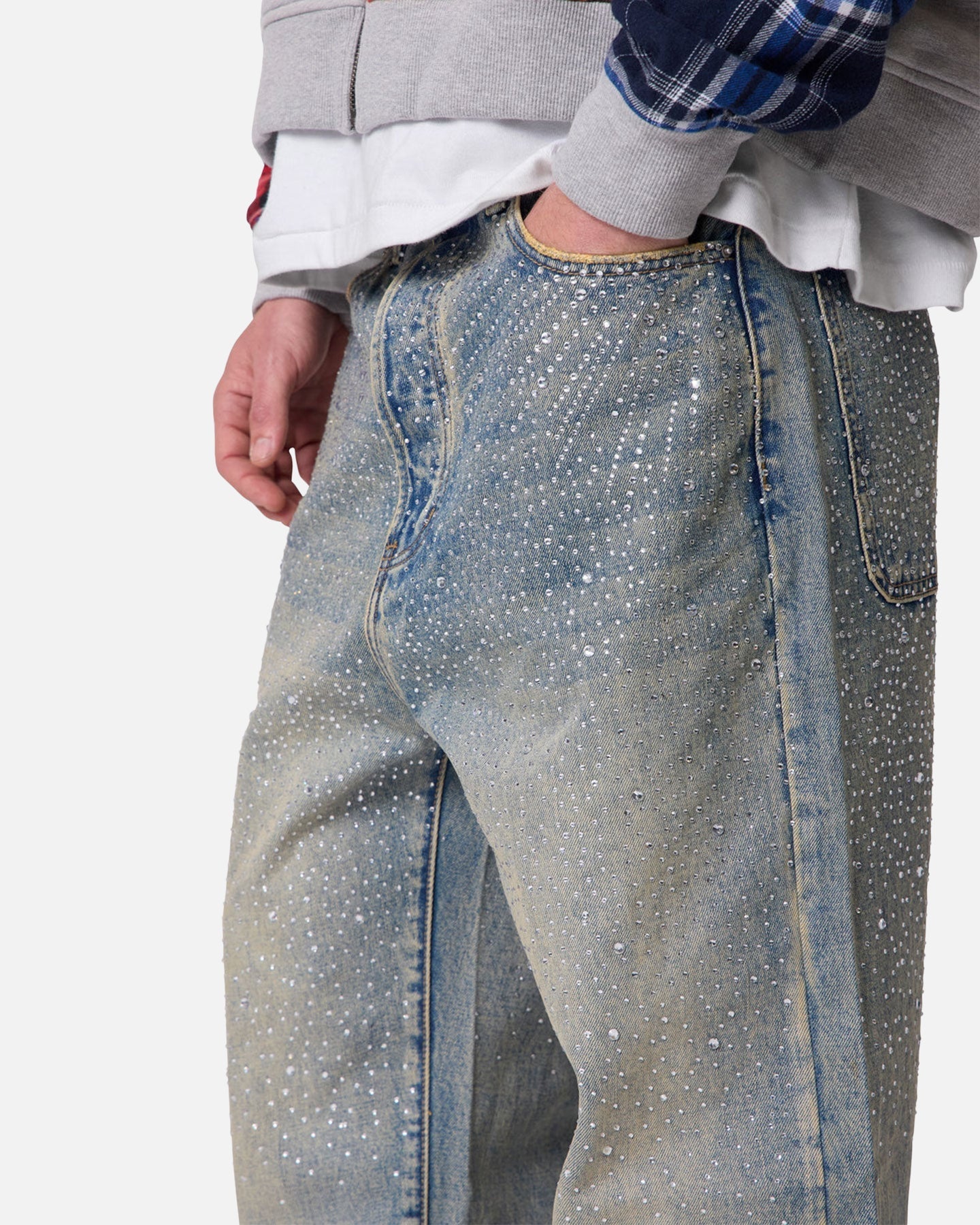 MNML Ultra Baggy Gem Denim Jeans Blue