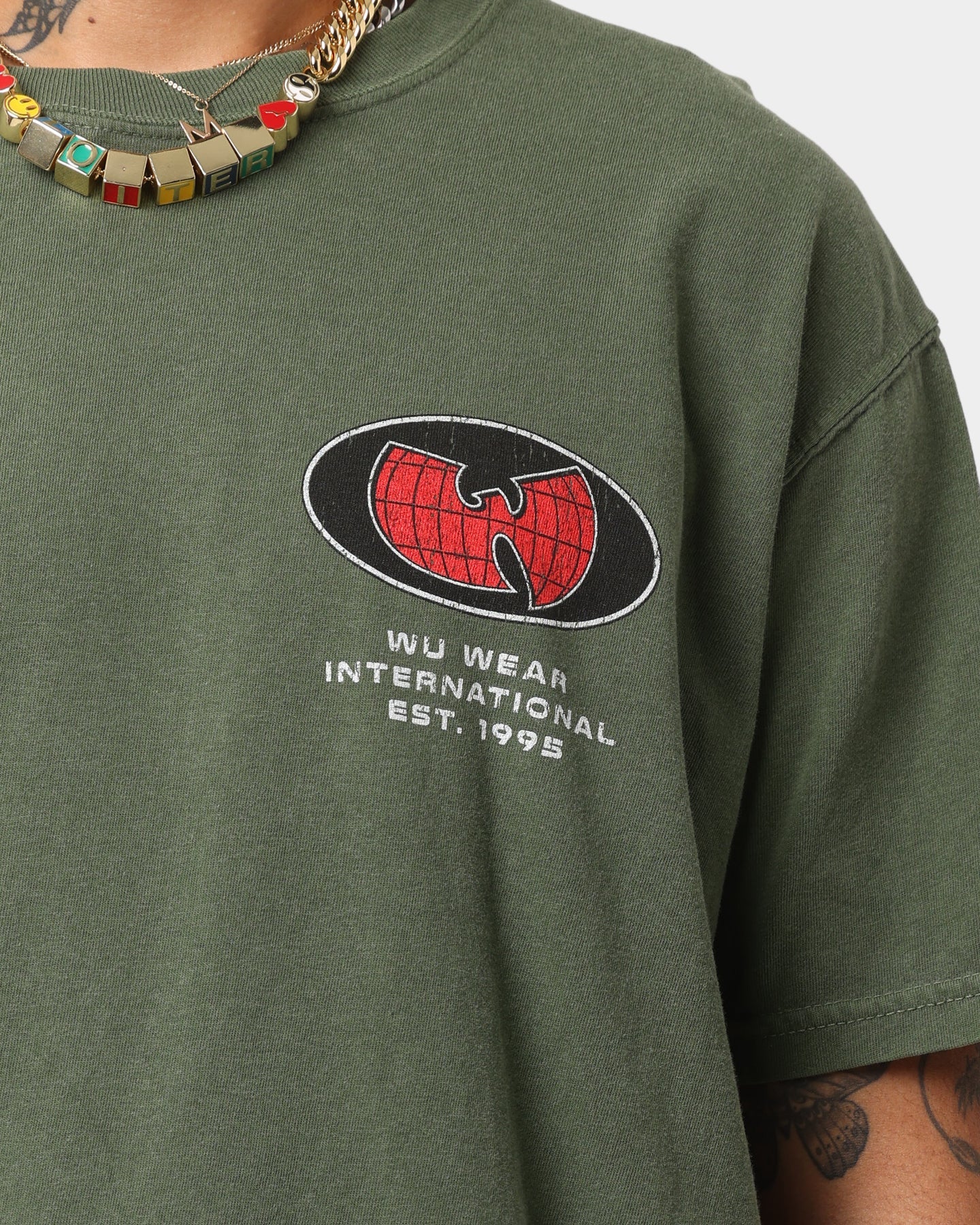 Wu Wear Merch Logo Vintage T-Shirt Washed Green