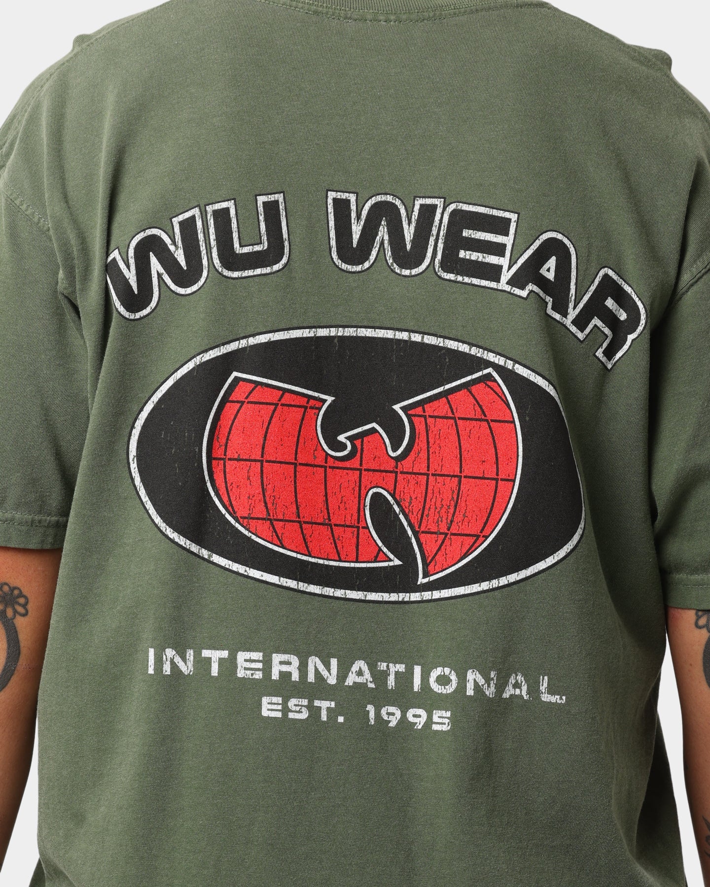 Wu Wear Merch Logo Vintage T-Shirt Washed Green