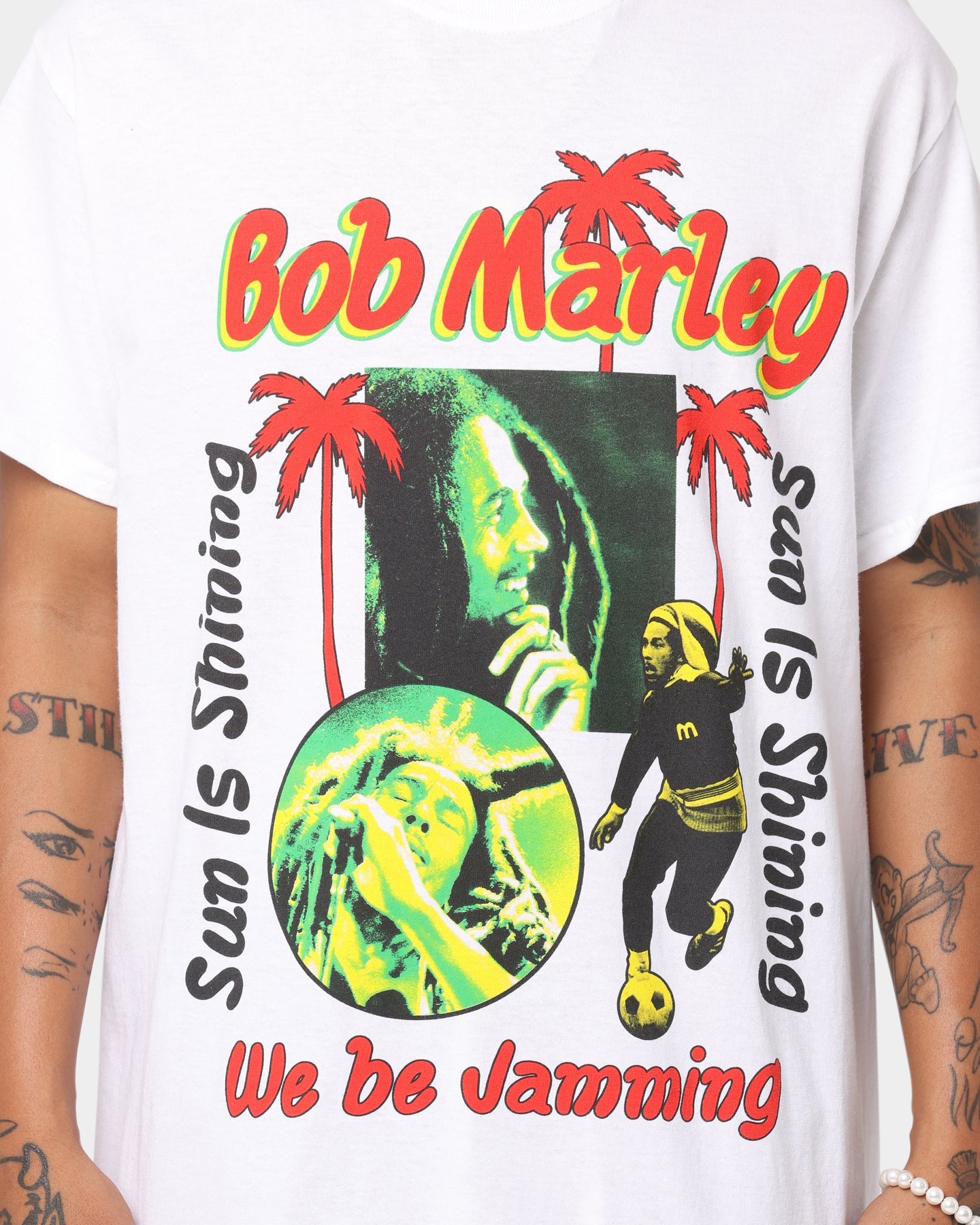 Bob Marley Jammin Soccer T-Shirt White