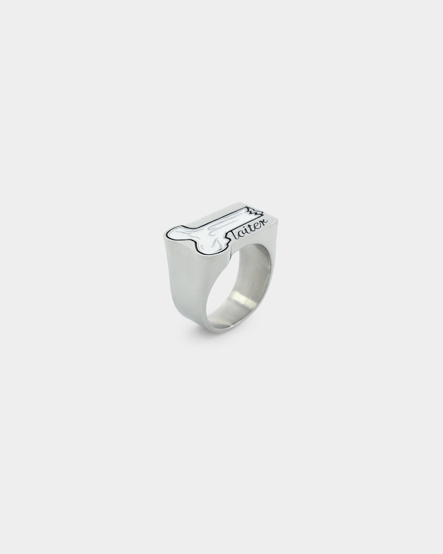 Loiter Breaking Bones Ring Silver/Black