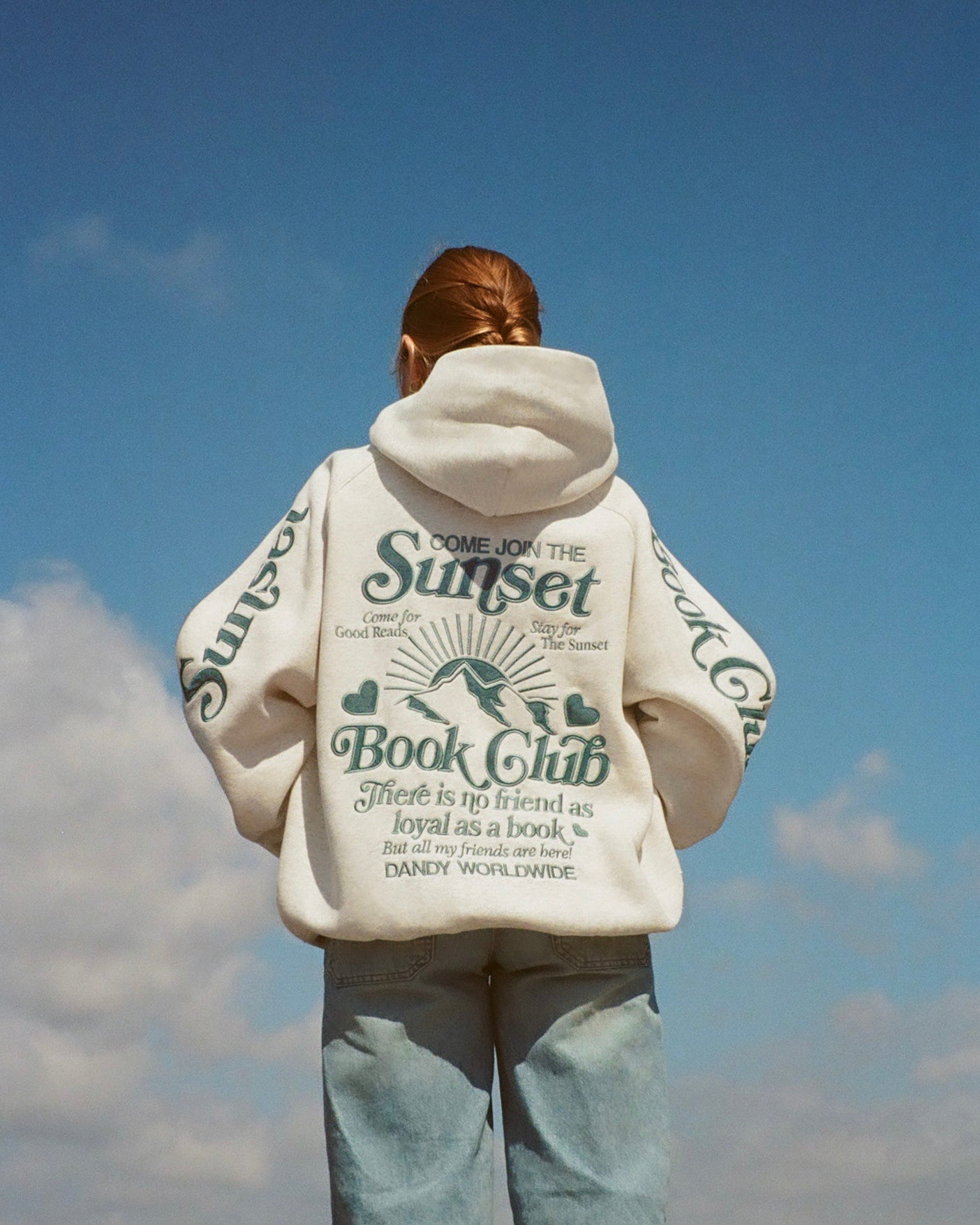 "Book Club" Oversized Lux Hoodie in Heather Gray and Blue