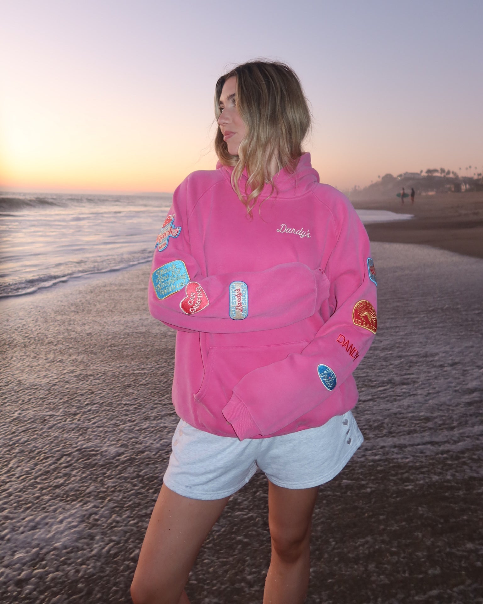 "Road Trip!" Oversized Lux Hoodie in Vintage Washed Pink