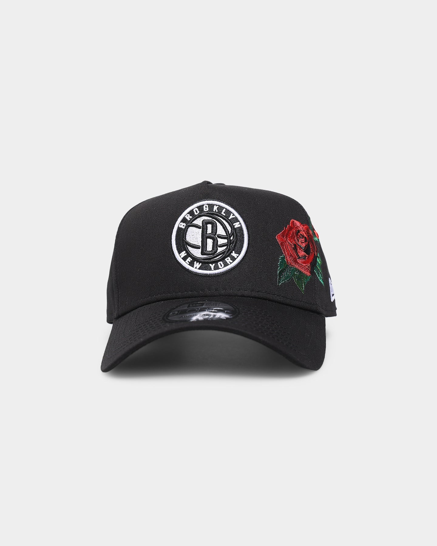 New Era Brooklyn Nets 'Rose Emblem' 9FORTY A-Frame Snapback Black/Rose