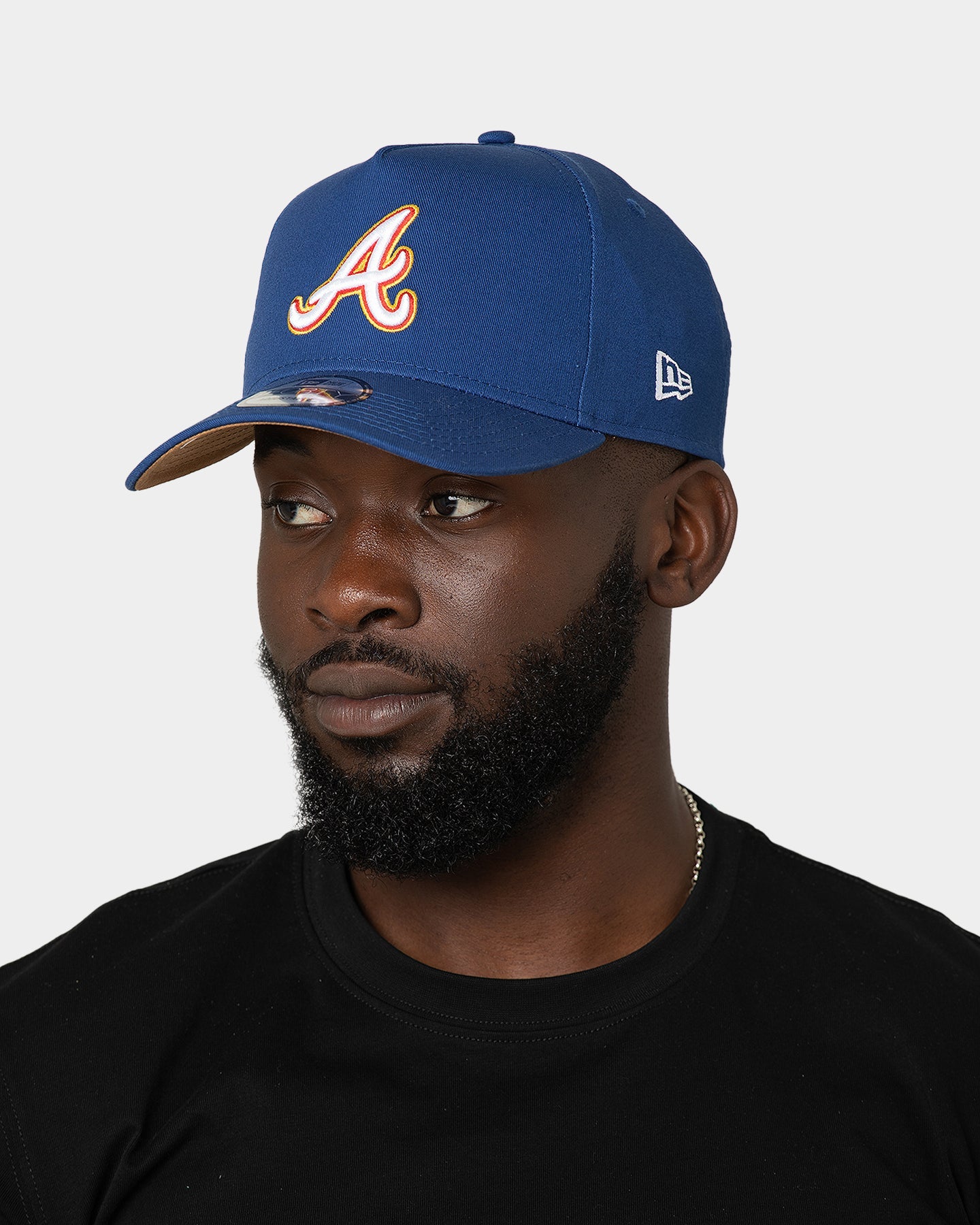 New Era Atlanta Braves "Cereal Wheat Bottoms" 9FORTY A-Frame Snapback Light Royal