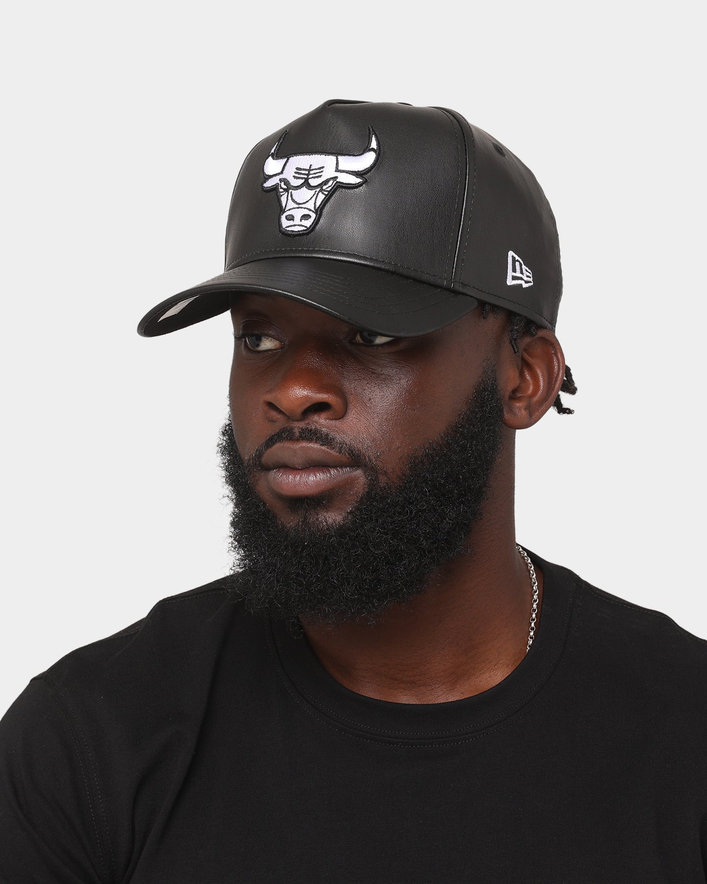 New Era Chicago Bulls 'PU Leather' 9FORTY K-Frame Strapback Black/White