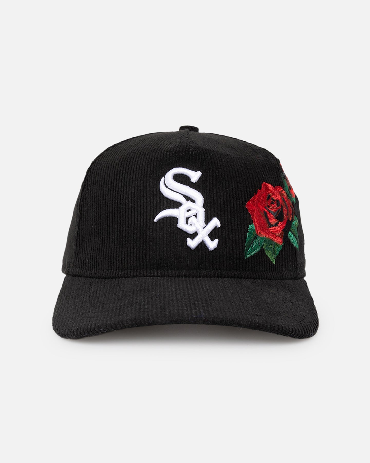 New Era Chicago White Sox 'Corduroy Roses' Golfer Pre-Curved Snapback Black Corduroy/White