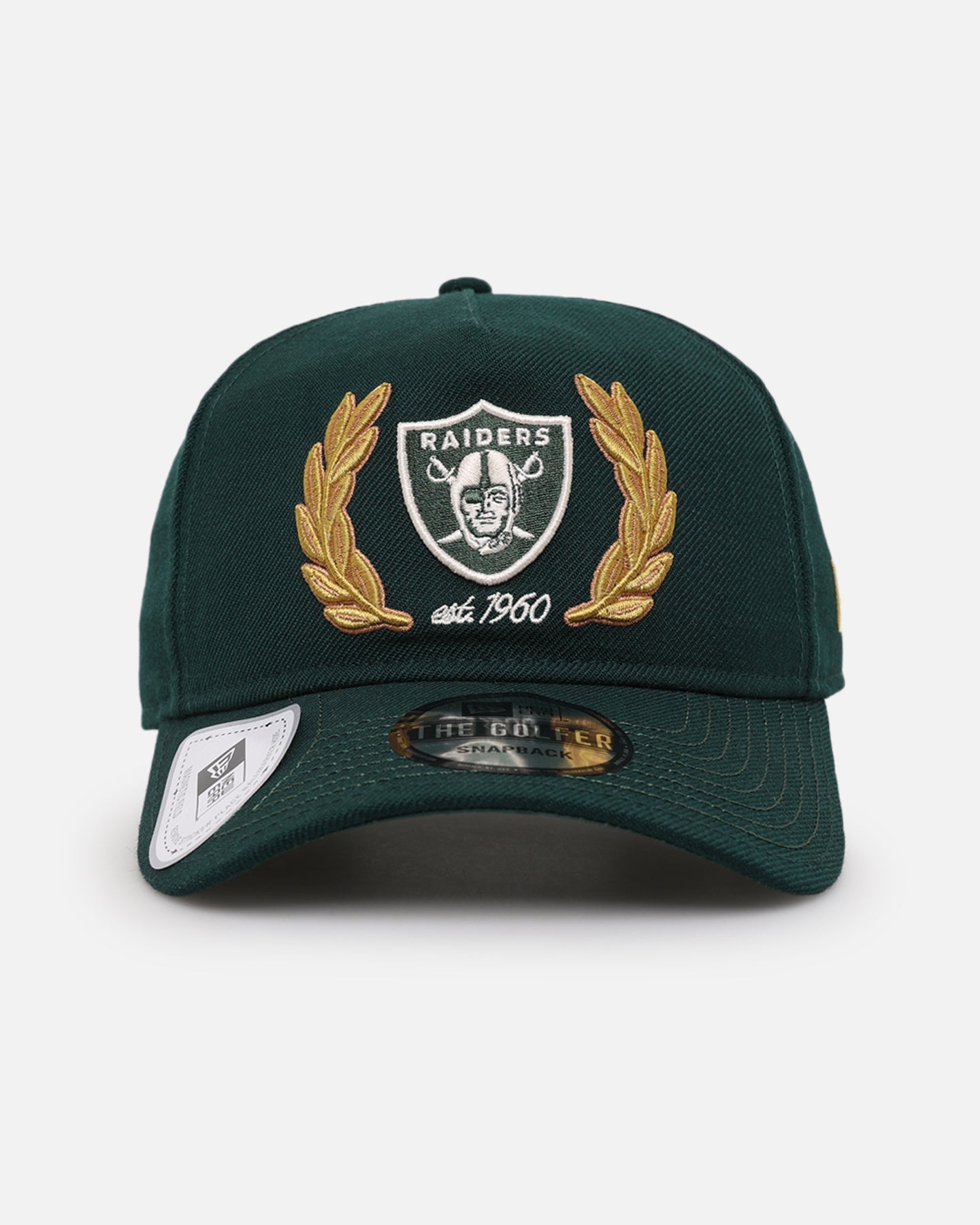New Era Las Vegas Raiders 'Heritage Golf' Pre-Curved Golfer Snapback Cilantro Green