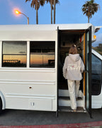 "Let's Go on a Drive" Oversized Lux Hoodie in Light Gray