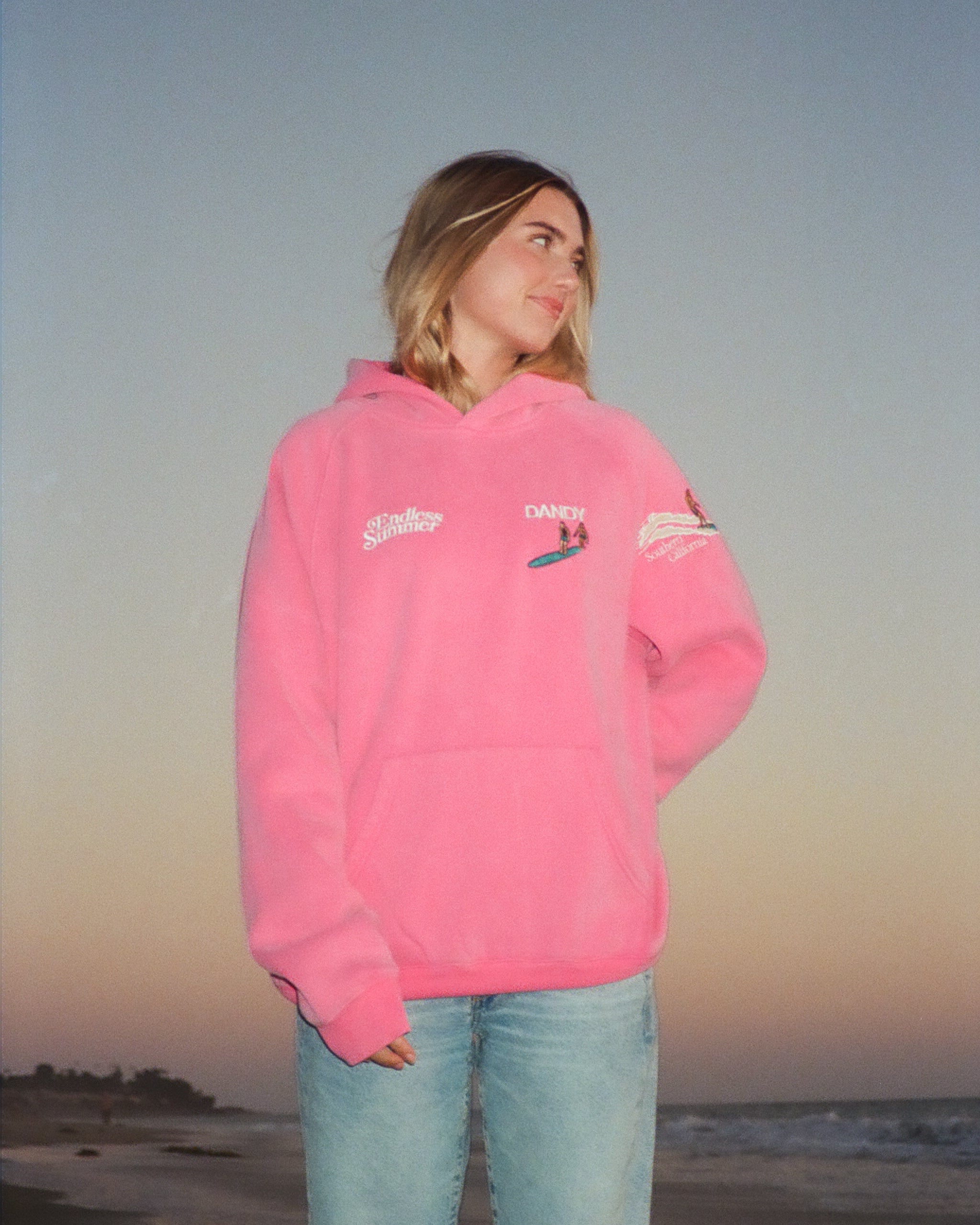 "Endless Summer" Oversized Lux Hoodie in Vintage Washed Pink