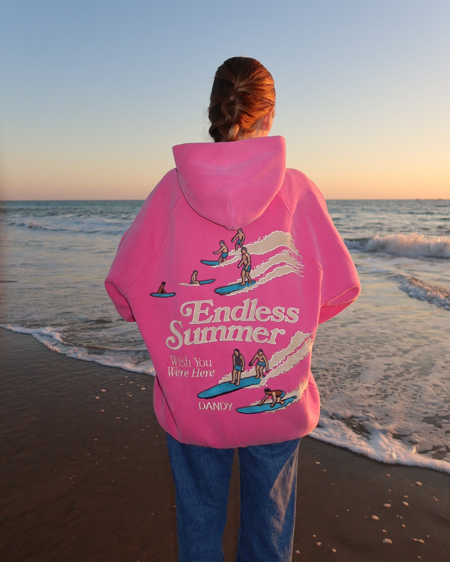 "Endless Summer" Oversized Lux Hoodie in Vintage Washed Pink