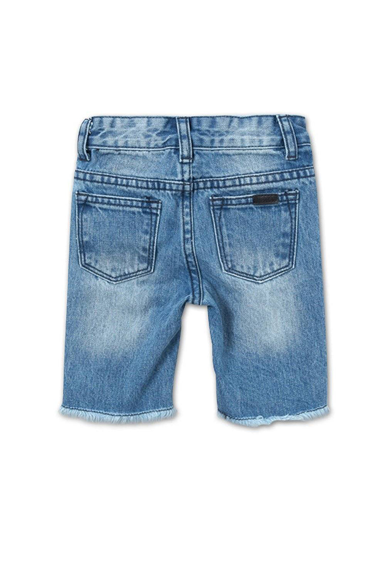 Haus of JR Dallas Distressed Denim Shorts Indigo