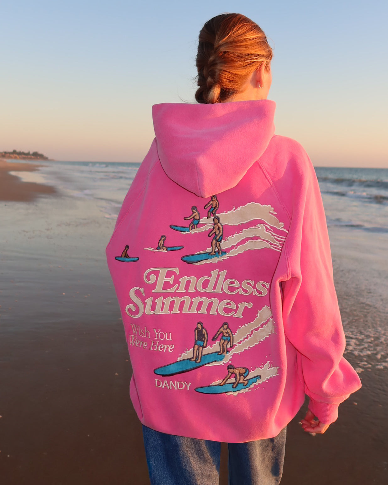 "Endless Summer" Oversized Lux Hoodie in Vintage Washed Pink