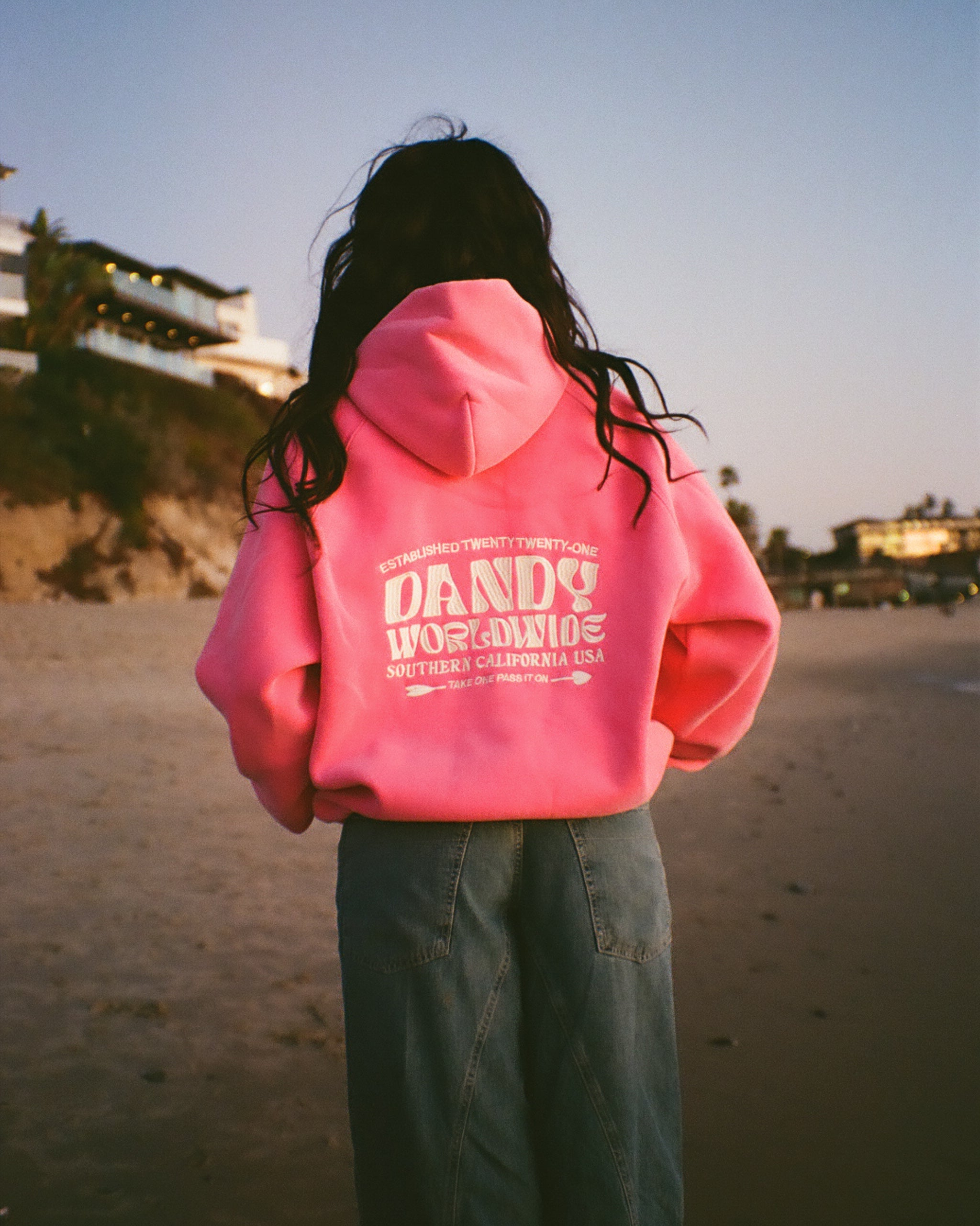 "Heart on My Sleeve" Oversized Lux Hoodie in Vintage Washed Pink