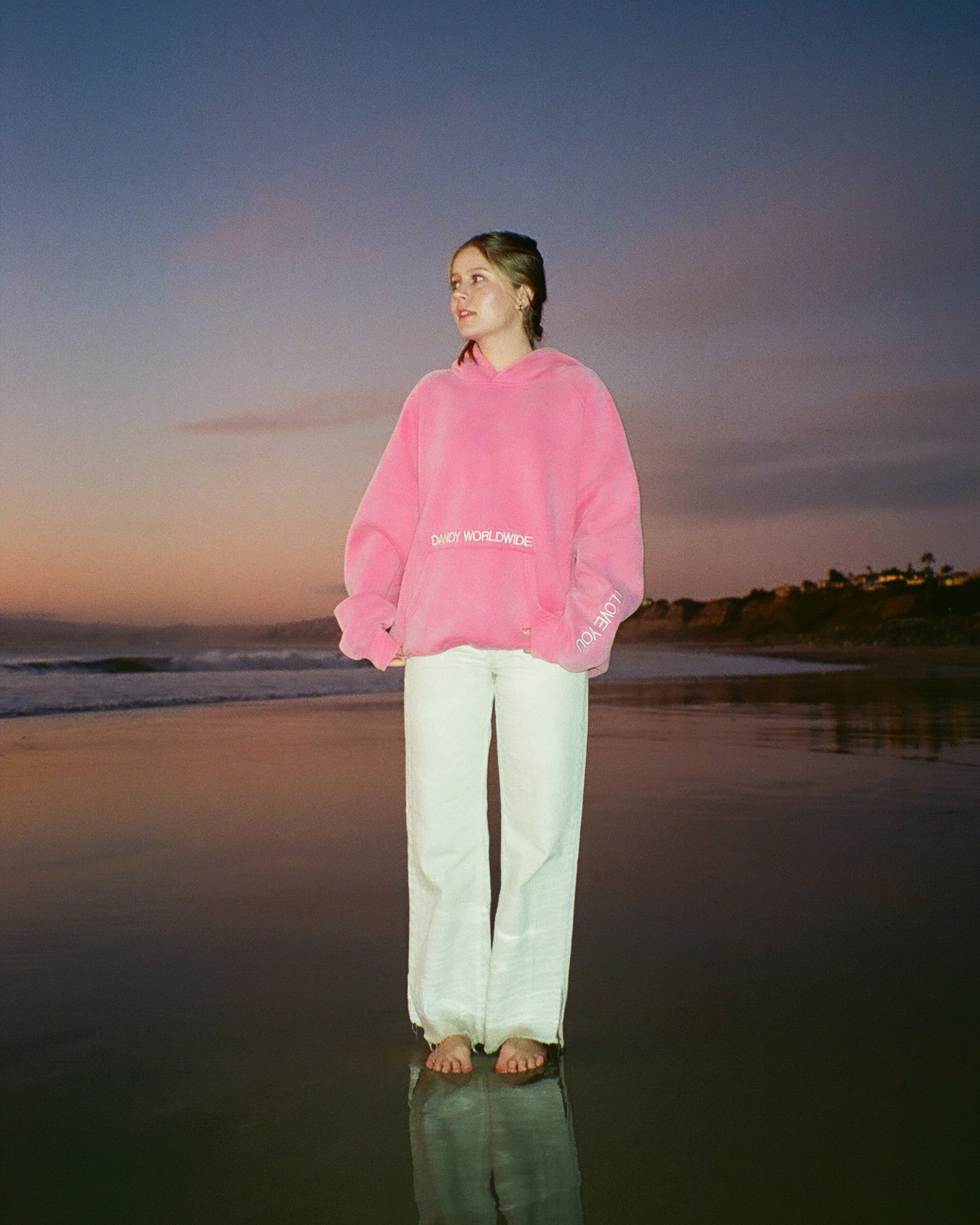 "Words of Affirmation" Oversized Lux Hoodie in Vintage Washed Pink