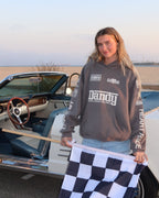 "Racing Heart" Oversized Lux Hoodie in Dark Gray