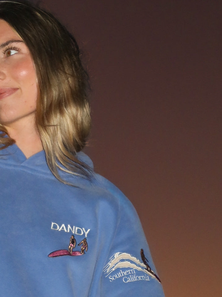 "Endless Summer" Oversized Lux Hoodie in Vintage Washed Blue