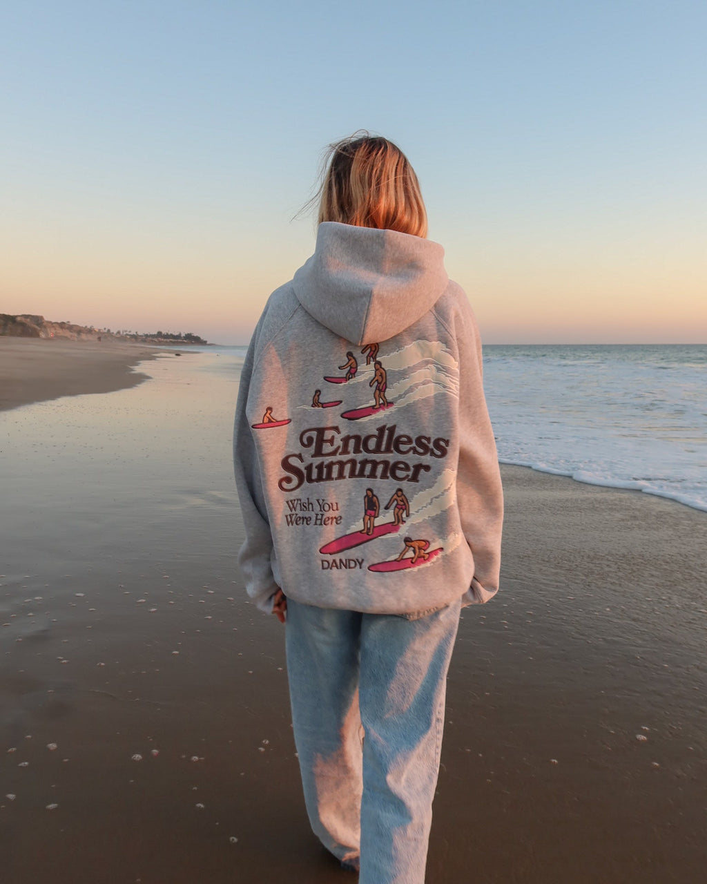"Endless Summer" Oversized Lux Hoodie in Dark Heather