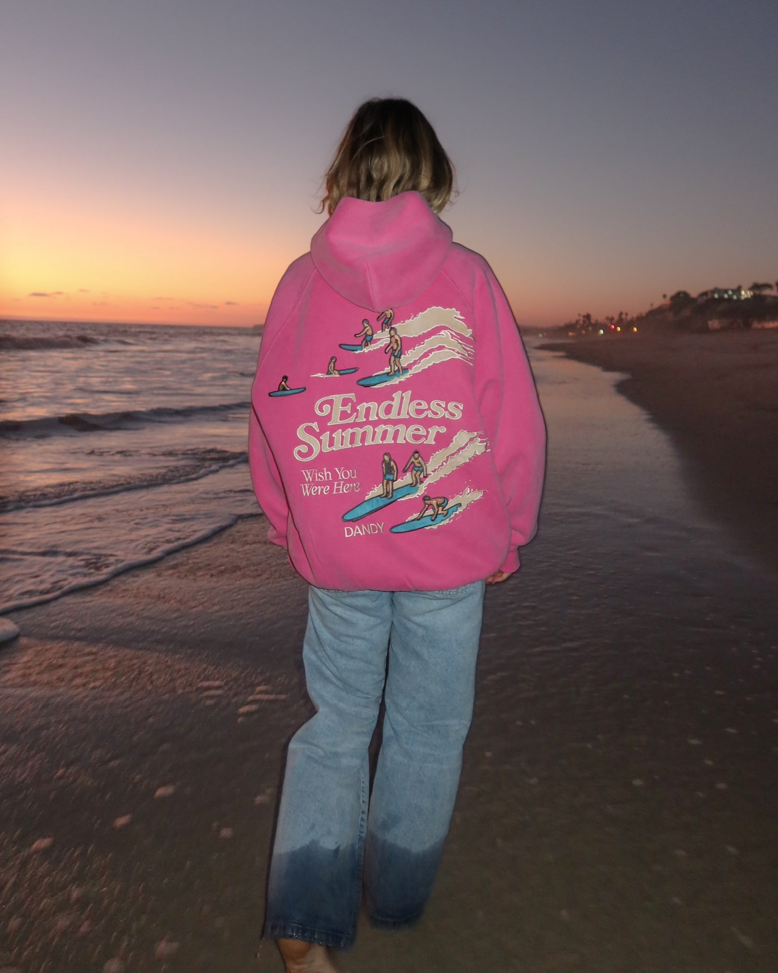 "Endless Summer" Oversized Lux Hoodie in Vintage Washed Pink