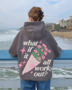 Dark Gray "What If" Oversized Lux Hoodie by Fansdraw – Warm Casual Winter Wear