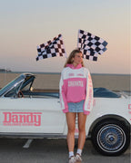 "Racing Heart" Oversized Lux Hoodie in Pink