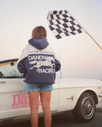 "Racing Heart" Oversized Lux Hoodie in Blue