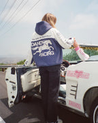 "Racing Heart" Oversized Lux Hoodie in Blue