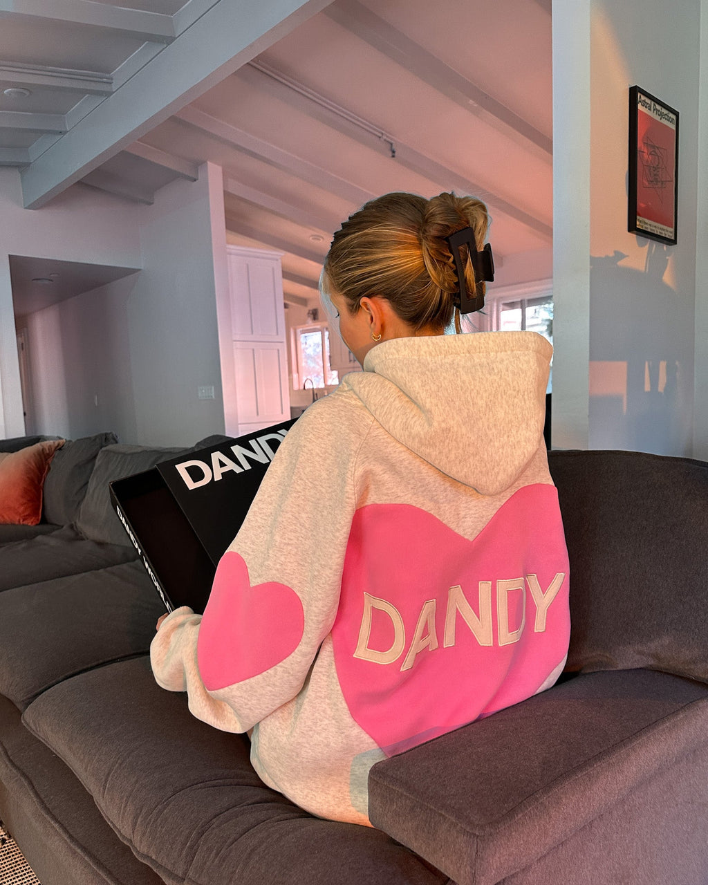 "Big Heart" Oversized Lux Hoodie in Heather Gray