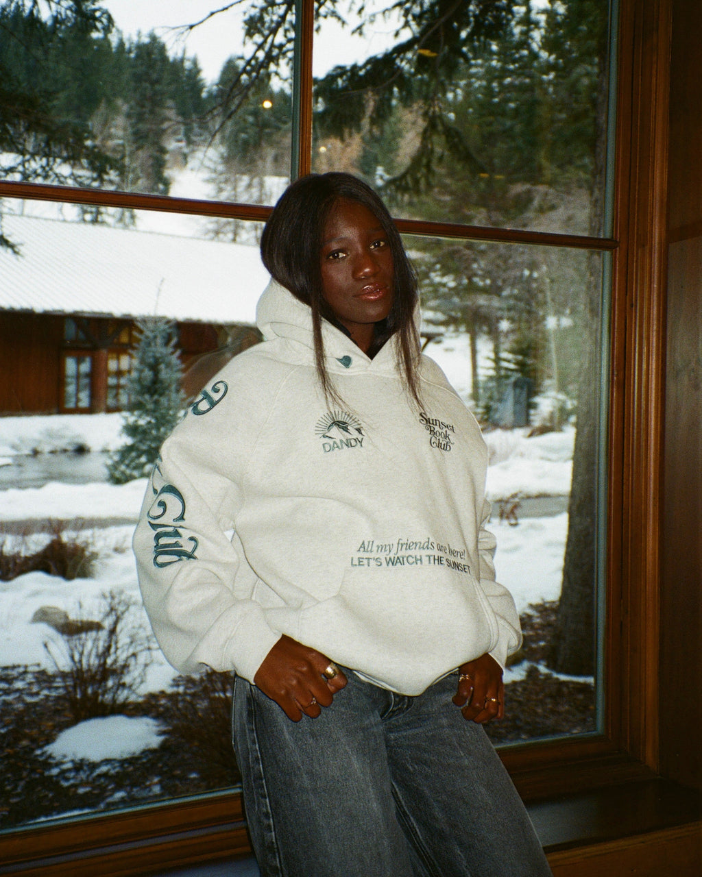 "Book Club" Oversized Lux Hoodie in Heather Gray and Blue