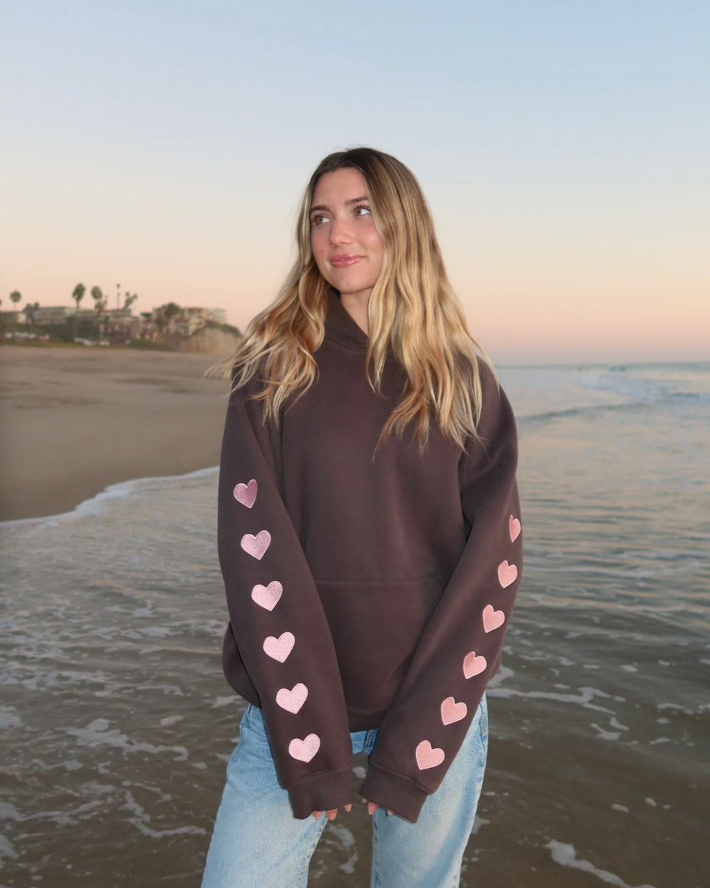 "Heart on My Sleeve" Oversized Lux Hoodie in Charcoal Gray