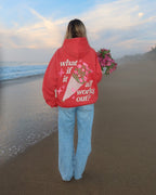 "What If" Oversized Lux Hoodie in Red