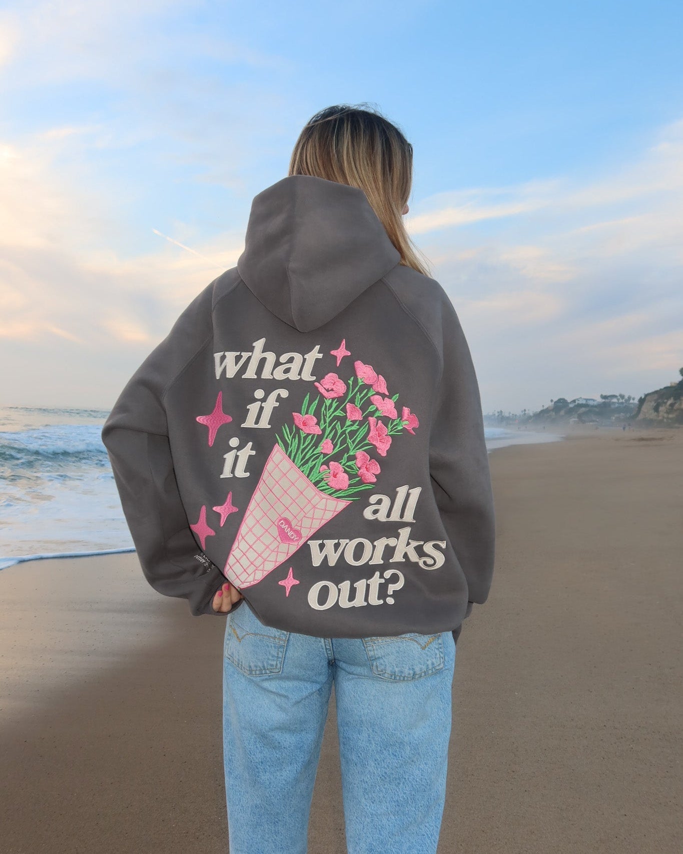 Dark Gray "What If" Oversized Lux Hoodie by Fansdraw – Warm Casual Winter Wear