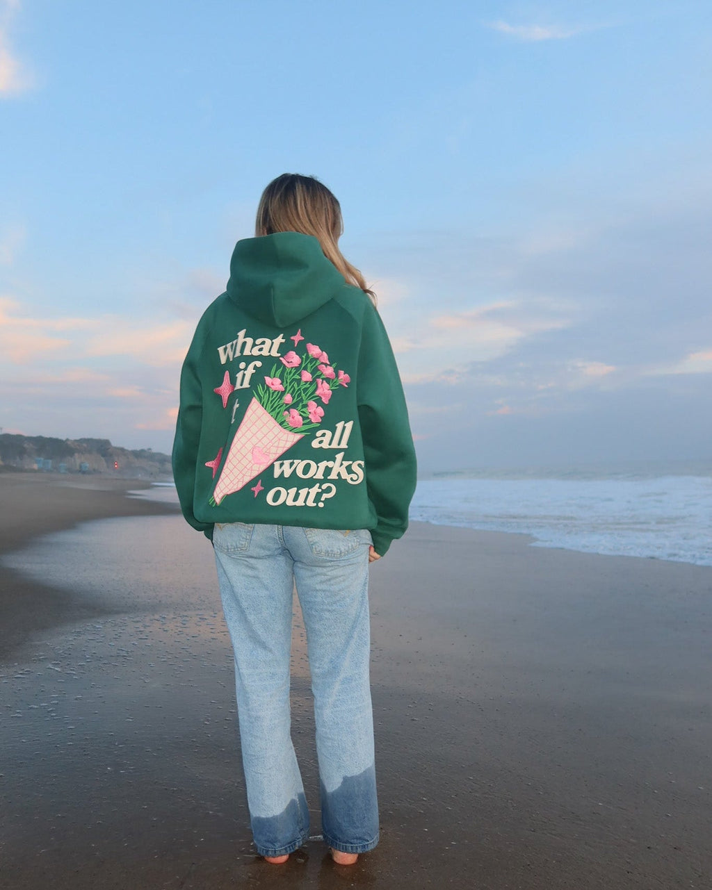"What If" Oversized Lux Hoodie | Fansdraw Green – Plush Winter Essential Sweatshirt