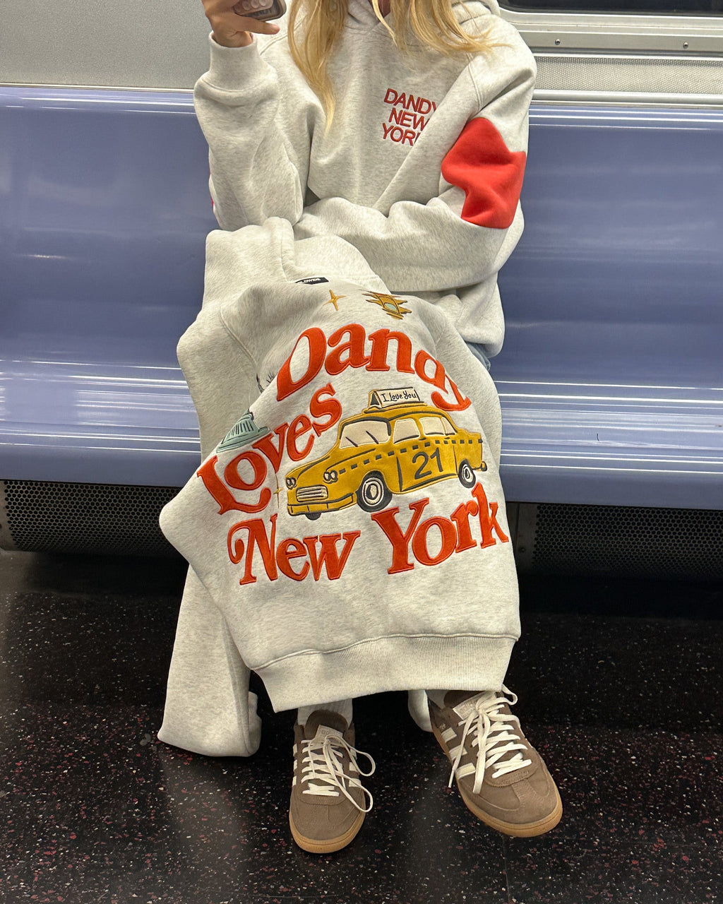 "New York" Oversized Lux Hoodie in Heather Gray