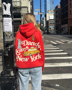 "New York" Oversized Lux Hoodie in Red