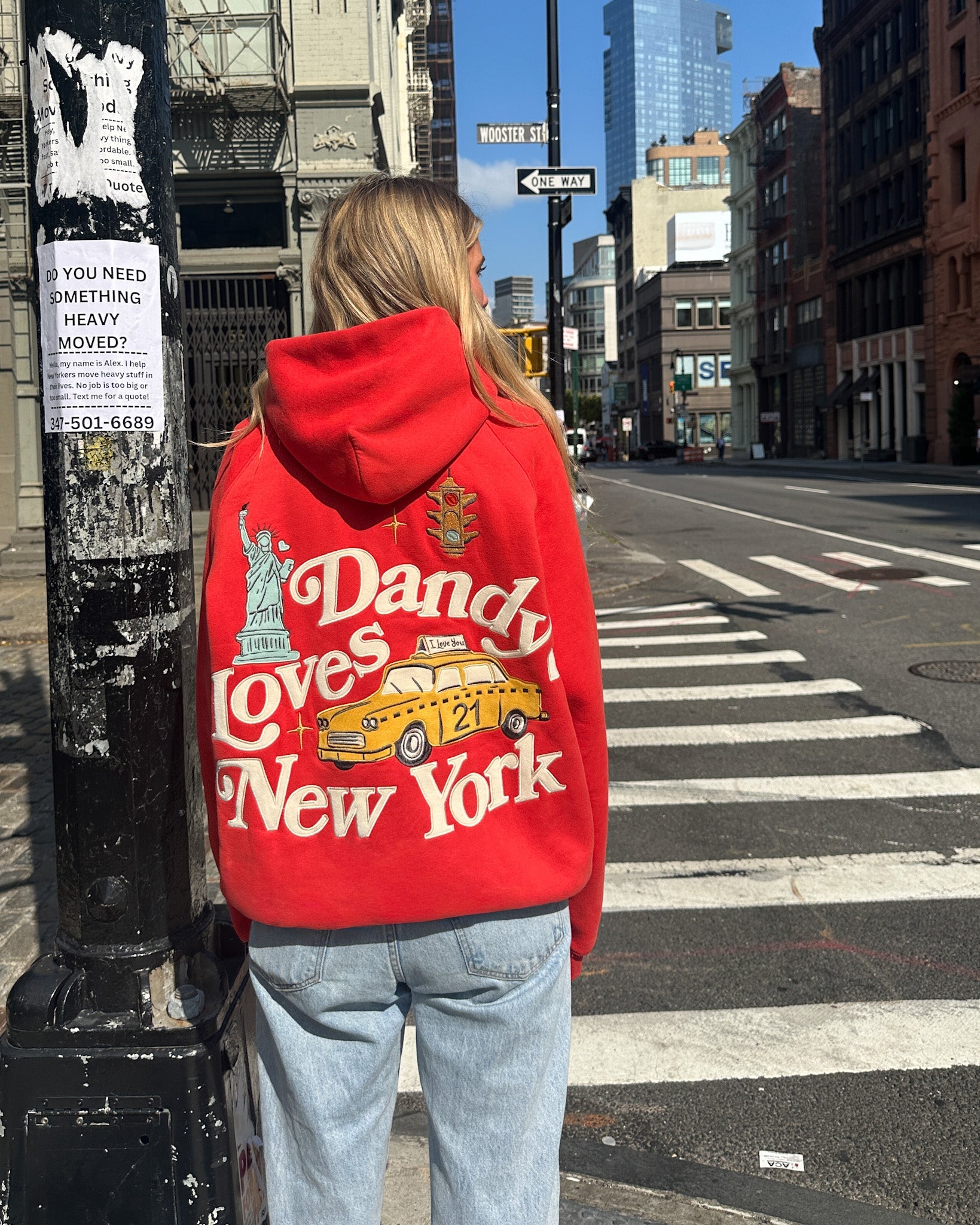 "New York" Oversized Lux Hoodie in Red